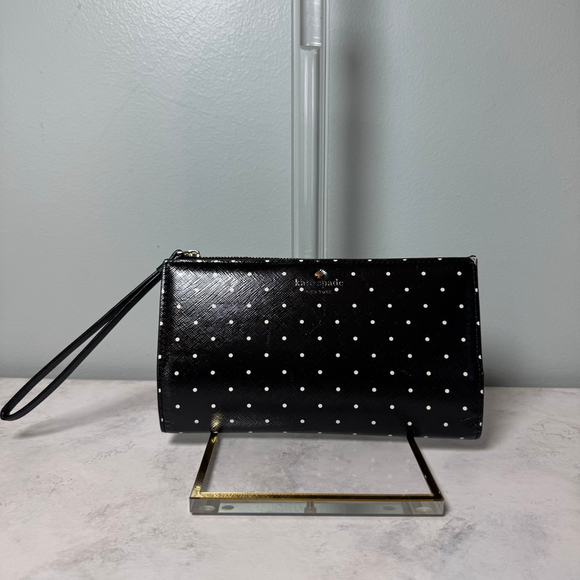 Kate Spade Handbags - Kate Spade Eliza Wallet Wristlet Black Polka Dot